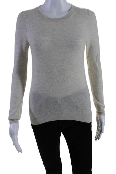 J Crew Women's Round Neck Long Sleeves Cashmere Pullover Sweater Gray Size XS