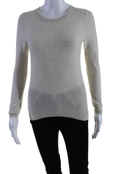 J Crew Women's Round Neck Long Sleeves Cashmere Pullover Sweater Gray Size XS