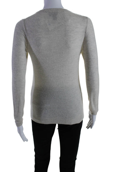 J Crew Women's Round Neck Long Sleeves Cashmere Pullover Sweater Gray Size XS