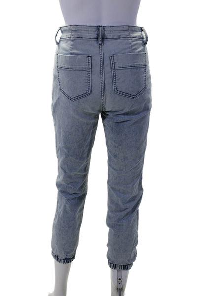 Joes Jeans Womens Zipper Fly High Rise Distressed Denim Jogger Pants Blue 24