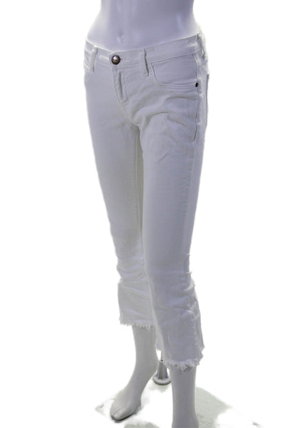 Current/Elliott Women's Midrise Ankle Bootcut Jeans Pants White Size 24