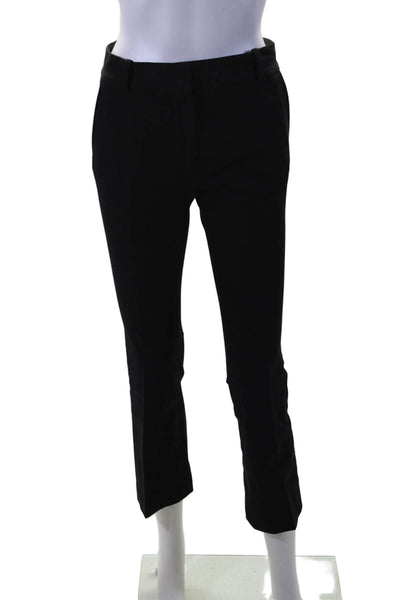 Frame Women's Hook Closure Flat Front Straight Leg Dress Pants Black Size 0