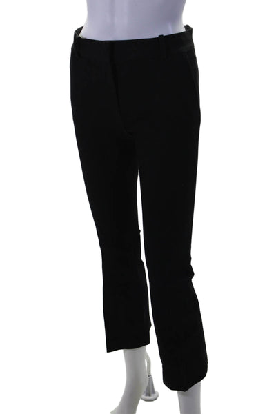 Frame Women's Hook Closure Flat Front Straight Leg Dress Pants Black Size 0