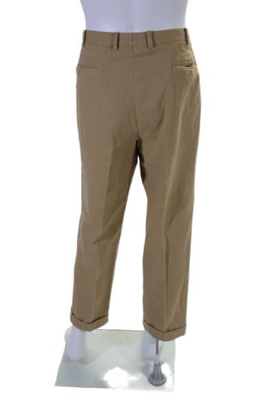 Loro Piana Mens Cotton Light Brown Corduroy Flat Front Straight Leg Pants Size36