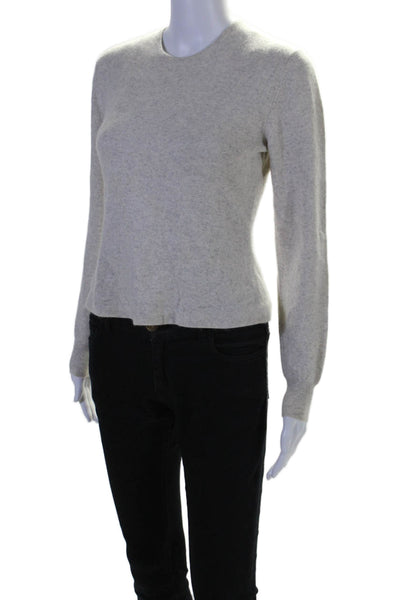 Brunello Cucinelli Women's Round Neck Long Sleeves Cashmere Sweater Gray Size S