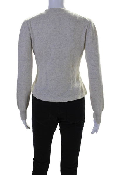 Brunello Cucinelli Women's Round Neck Long Sleeves Cashmere Sweater Gray Size S