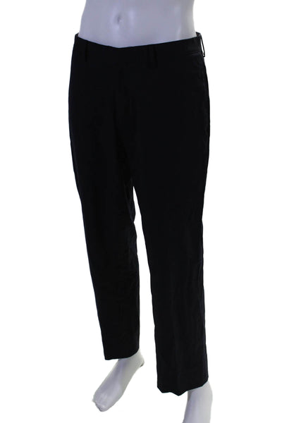 Burberry London Men's Hook Closure Flat Front Straight Leg Pants Black Size 50