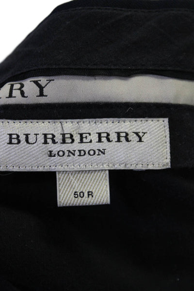 Burberry London Men's Hook Closure Flat Front Straight Leg Pants Black Size 50