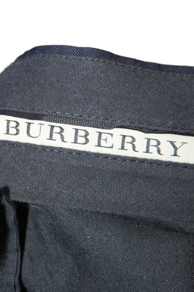 Burberry London Men's Hook Closure Flat Front Straight Leg Pants Black Size 50