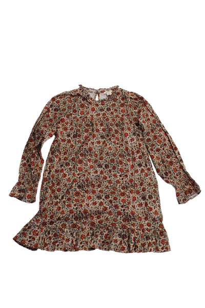 Bellerose Girls Round Neck Long Sleeves Shift Dress Floral Size 610