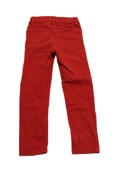 Monoprix Kids Five Pockets Button Closure Straight Leg Pants Red Size 6