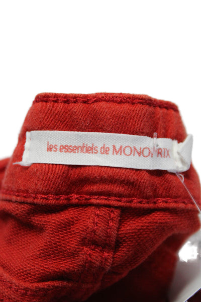 Monoprix Kids Five Pockets Button Closure Straight Leg Pants Red Size 6