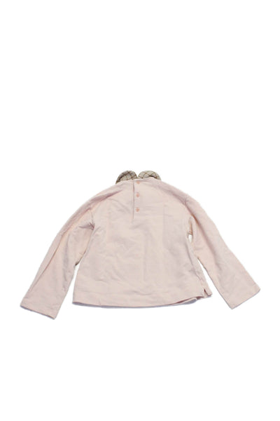 Il Gufo Girls Collared Long Sleeves Basic Blouse Pink Size 6