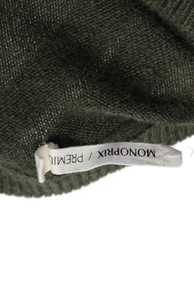 Monoprix Girls Round Neck Long Sleeves Pullover Sweater Olive Green Size 10