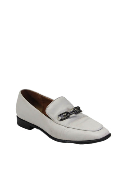 Rag & Bone Womens Leather Square Toe Slide On Loafers Flats White Size 36 6