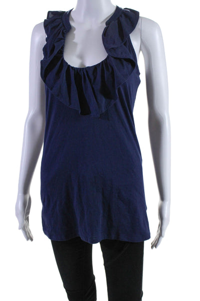 Lilly Pulitzer Womens Sleeveless Scoop Neck Basic Tank Top Blue Medium