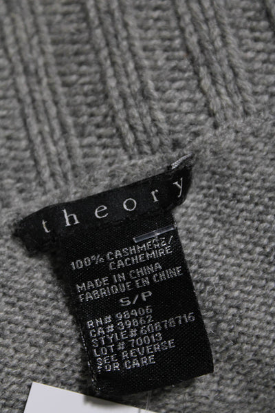 Theory Women's Open Front Sleeveless Cashmere Cardigan Sweater Gray Size S