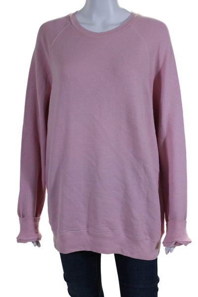 Marc Jacobs Womens Long Sleeve Crew Neck Sweatshirt Pink Cotton Size Large