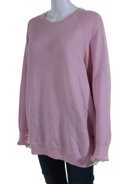 Marc Jacobs Womens Long Sleeve Crew Neck Sweatshirt Pink Cotton Size Large