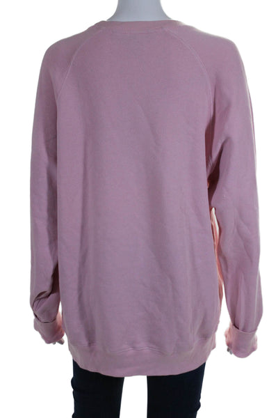 Marc Jacobs Womens Long Sleeve Crew Neck Sweatshirt Pink Cotton Size Large