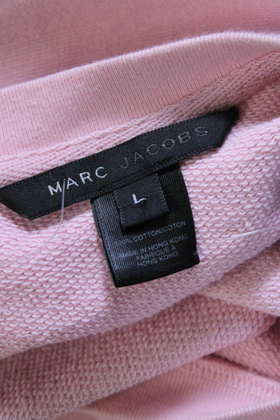 Marc Jacobs Womens Long Sleeve Crew Neck Sweatshirt Pink Cotton Size Large