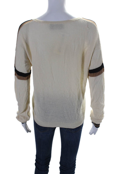 A.L.C. Womens Wool Round Neck Long Sleeve Pullover Sweater Top Beige Size S