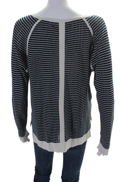 Rag & Bone Womens Navy Cotton Striped Long Sleeve Pullover Sweater Top Size M