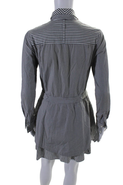 Derek Lam 10 Crosby Intermix Women's Long Sleeves Mini Dress Striped Size 0