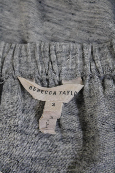 Rebecca Taylor Womens Short Sleeve Off Shoulder Tee Shirt Gray Cotton Size Small