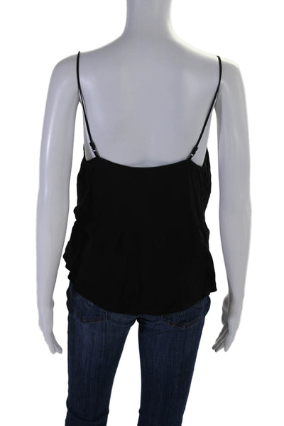 Frame Womens Spaghetti Strap Square Neck Basic Blouse Black Size Small