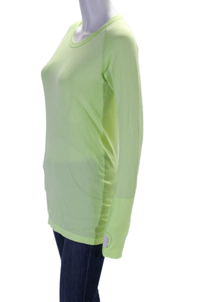 Lululemon Womens Long Sleeve Pullover Crew Neck Athletic Top Yellow Medium