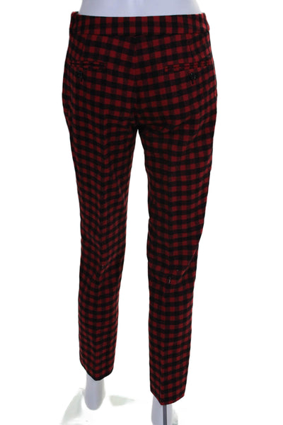 Michael Kors Women's Button Closure Flat Front Straight Leg Plaid Pants Size 2