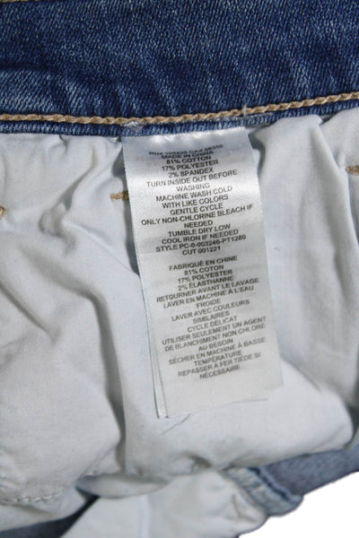 Current/Elliott Womens Mid Rise Distressed Skinny Jeans Blue Size 27