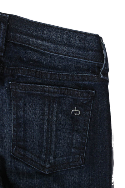 Rag & Bone Jean Womens Dark Wash Mid Rise Ankle Zip Skinny Jeans Blue Size 24