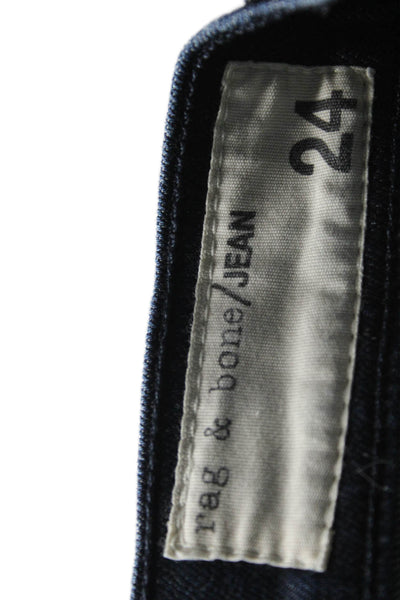 Rag & Bone Jean Womens Dark Wash Mid Rise Ankle Zip Skinny Jeans Blue Size 24
