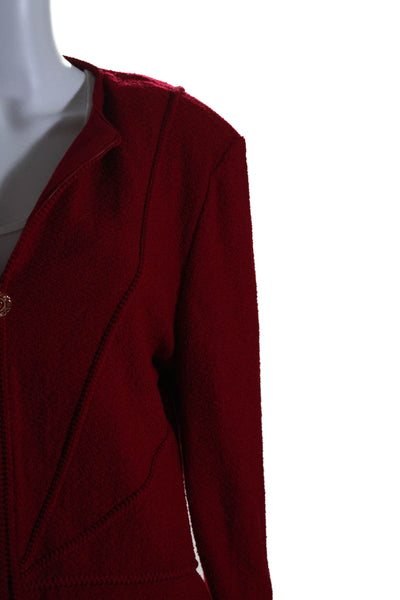 St. John Collection By Marie Gray Womens Bright Red Long Sleeve Blazer Size 14