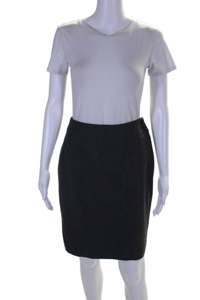 Gerard Darel Womens Dark Gray Wool Side Zip Lined Pencil Skirt Size 36