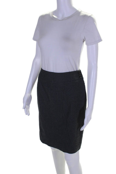 Gerard Darel Womens Dark Gray Wool Side Zip Lined Pencil Skirt Size 36