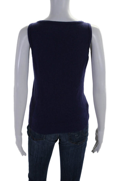 Piazza Sempione Womens V Neck Sleeveless Tight Knit Sweater Vest Purple Small