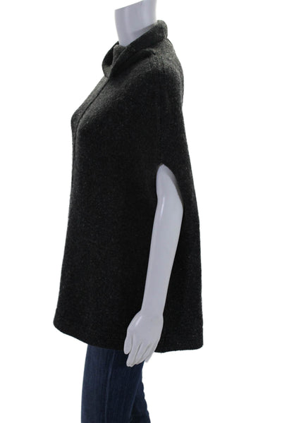 DKNY Womens Sleeveless Turtleneck Sweater Vest Wool Gray One Size