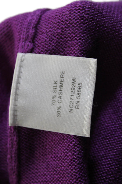 Nordstrom Collection Womens Long Sleeve Back Zip Sweater Purple Medium