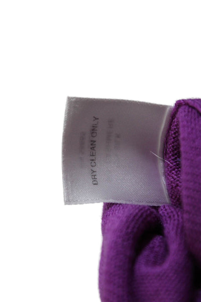 Nordstrom Collection Womens Long Sleeve Back Zip Sweater Purple Medium