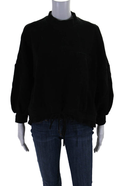 Gentle Herd Womens Long Sleeve Mock Neck Pullover Sweater Black Medium