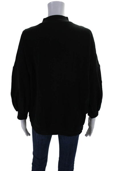 Gentle Herd Womens Long Sleeve Mock Neck Pullover Sweater Black Medium