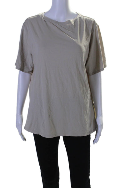 Lululemon Womens Short Sleeves Pullover Tee Shirt Nude Beige Cotton Size 8