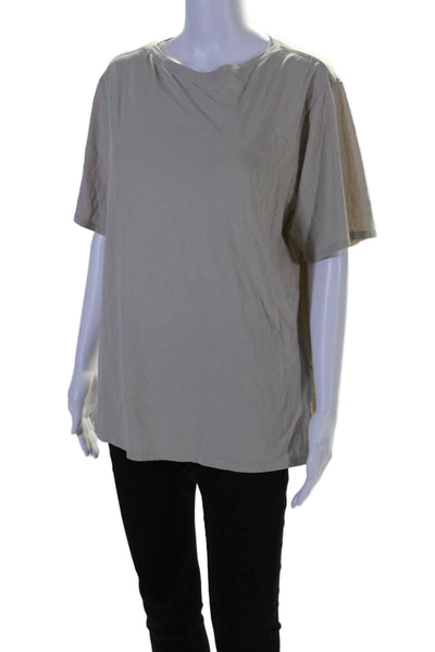 Lululemon Womens Short Sleeves Pullover Tee Shirt Nude Beige Cotton Size 8