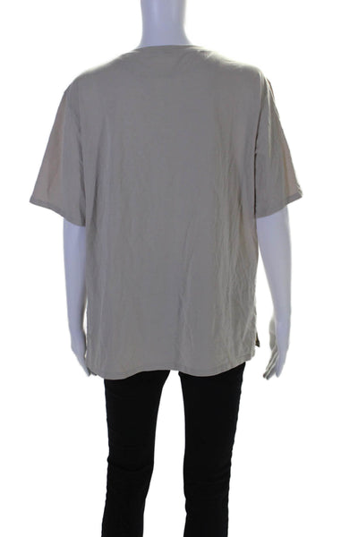 Lululemon Womens Short Sleeves Pullover Tee Shirt Nude Beige Cotton Size 8