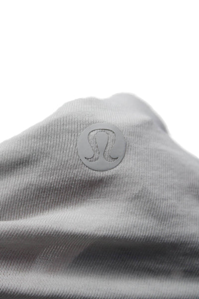 Lululemon Womens Long Sleeves Pullover Tee Shirt Light Gray Cotton Size 8