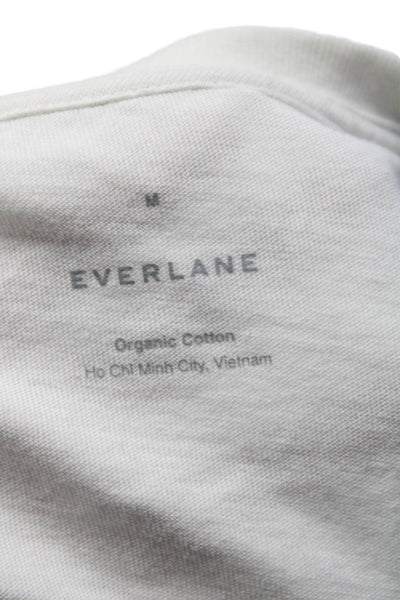 Everlane Womens Short Sleeves A Line Dress White Organic Cotton Size Medium