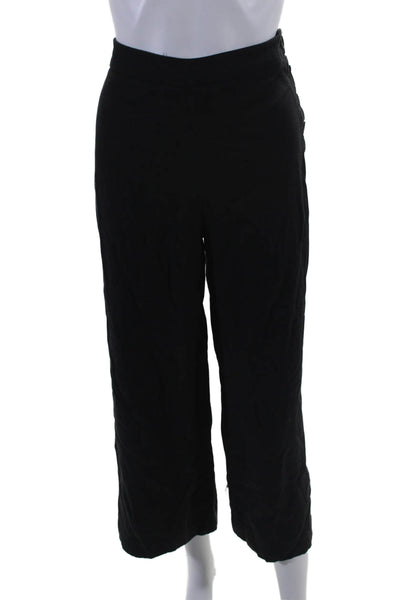 Witchery Womens Button Up Waist High Rise Wide Leg Casual Pants Black Size 8